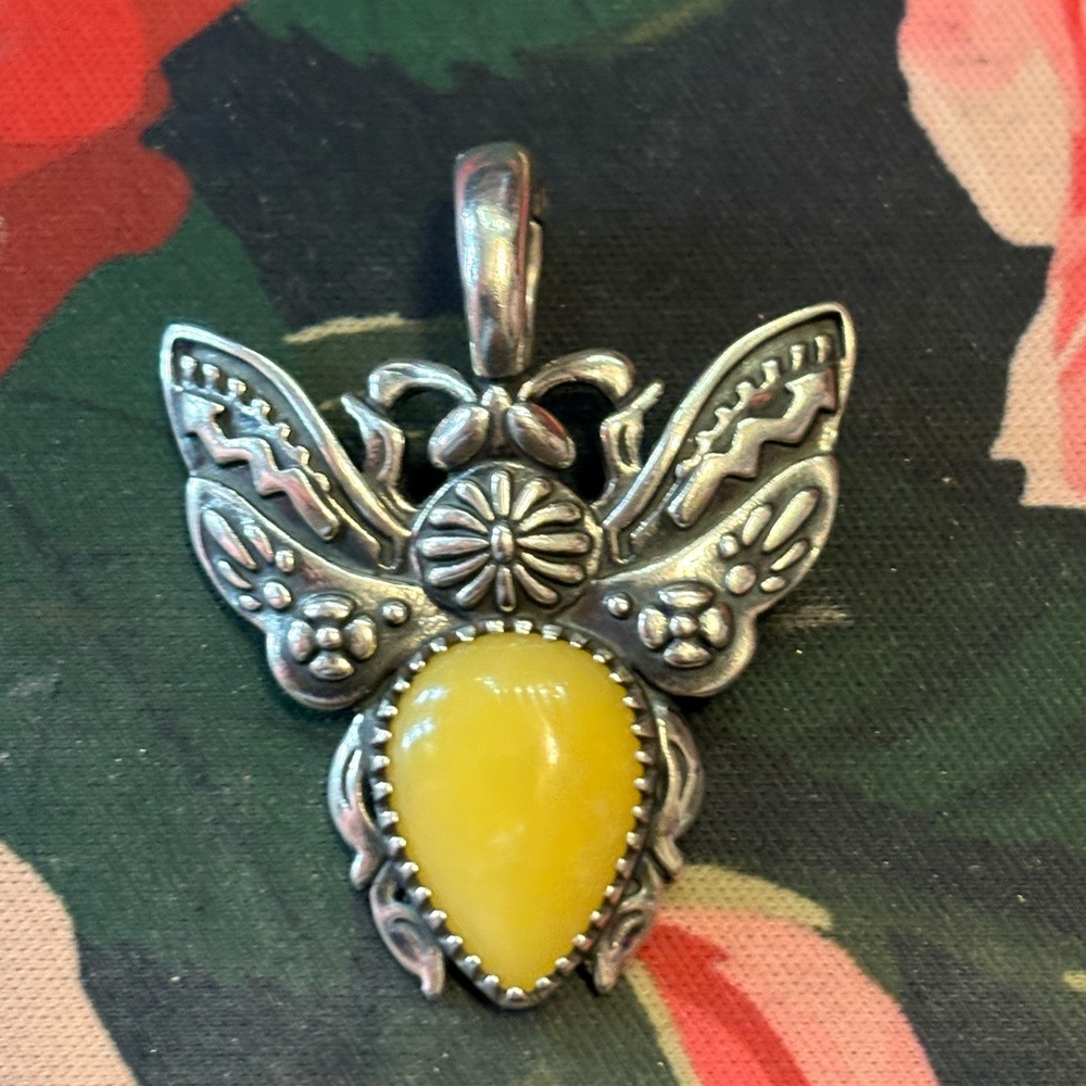 American West Yellow jasper Bee limited edition Pendant